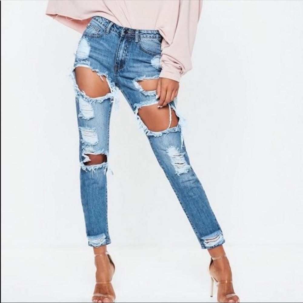 Beach Riot High Waisted Ripped Jeans